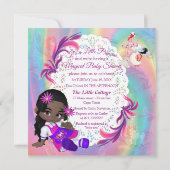 Farbenfrohe Regenbogenspiralen Kinderdusche Einlad Mitteilungskarte (Rückseite)