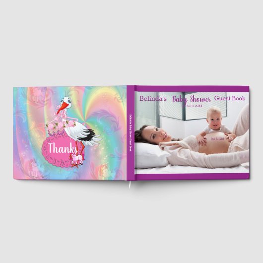 Farbenfrohe Regenbogenspiralen Kinderduschkollekti Gästebuch (Voll)