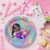 Farbenfrohe Regenbogenspiralen Süsse Pie's Baby Sh Pappteller (Party)