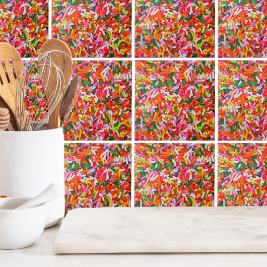 Farbenfrohe Regenbogensprinklen Fliese