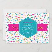 Farbenfrohe Regenbogensprinklen Geburtstagsparty Einladung (Vorderseite)