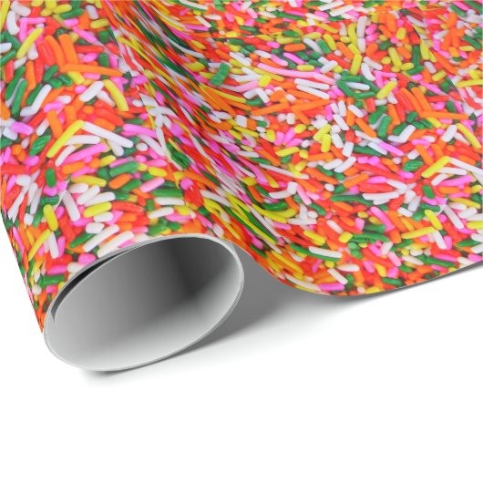 Farbenfrohe Regenbogensprinklen Geschenkpapier (Rolleneckpunkt)