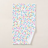 Farbenfrohe Regenbogensprinklen Muster Badhandtuch Set (Handtuch)