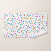 Farbenfrohe Regenbogensprinklen Muster Badhandtuch Set (Handtuch)