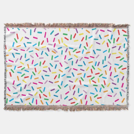 Farbenfrohe Regenbogensprinklen Muster Decke (Vorderseite)