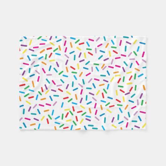 Farbenfrohe Regenbogensprinklen Muster Fleecedecke (Vorderseite (Horizontal))