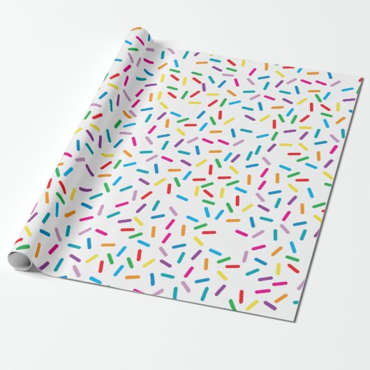 Farbenfrohe Regenbogensprinklen Muster Geschenkpapier (Ungerollt)