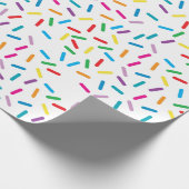 Farbenfrohe Regenbogensprinklen Muster Geschenkpapier (Ecke)