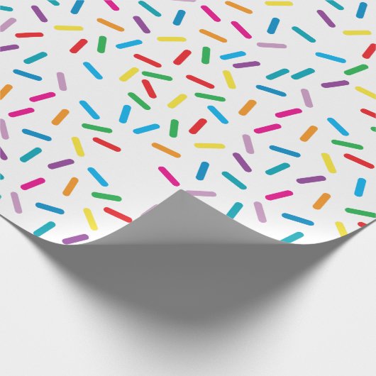 Farbenfrohe Regenbogensprinklen Muster Geschenkpapier (Ecke)