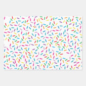 Farbenfrohe Regenbogensprinklen Muster Geschenkpapier Set (Vorderseite 3)