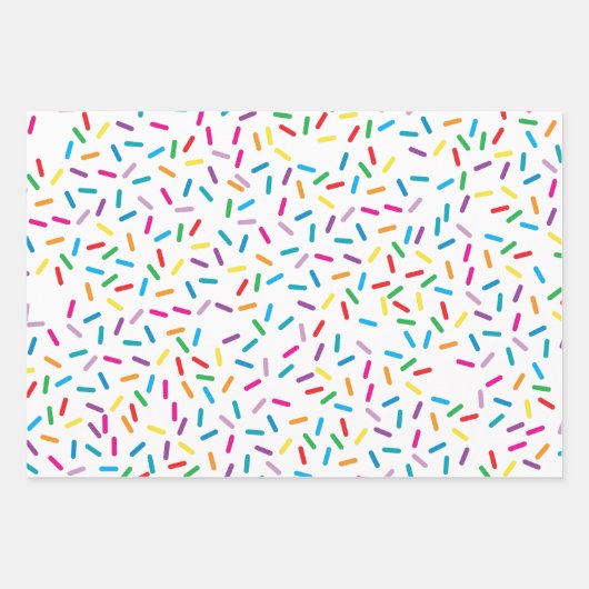 Farbenfrohe Regenbogensprinklen Muster Geschenkpapier Set (Vorderseite 3)