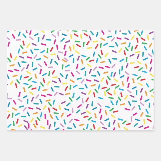 Farbenfrohe Regenbogensprinklen Muster Geschenkpapier Set (Vorderseite 2)