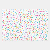 Farbenfrohe Regenbogensprinklen Muster Geschenkpapier Set (Vorderseite)