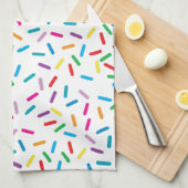 Farbenfrohe Regenbogensprinklen Muster Geschirrtuch (Viertel Falte)