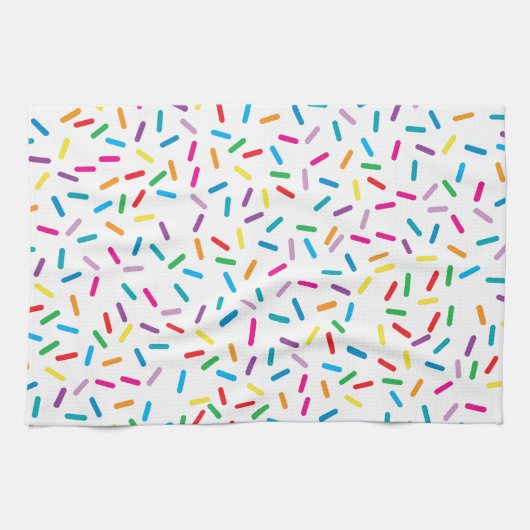 Farbenfrohe Regenbogensprinklen Muster Geschirrtuch (Horizontal)