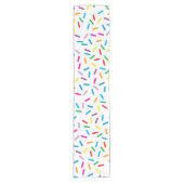 Farbenfrohe Regenbogensprinklen Muster Kurzer Tischläufer (Vorderseite)