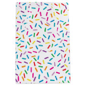 Farbenfrohe Regenbogensprinklen Muster Mittlere Geschenktüte (Vorderseite)