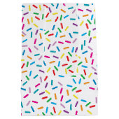 Farbenfrohe Regenbogensprinklen Muster Mittlere Geschenktüte (Rückseite)