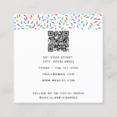 Farbenfrohe Regenbogensprinklen Muster Quadratische Visitenkarte (Rückseite)