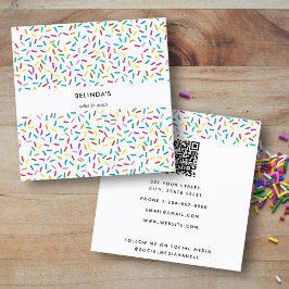 Farbenfrohe Regenbogensprinklen Muster Quadratische Visitenkarte