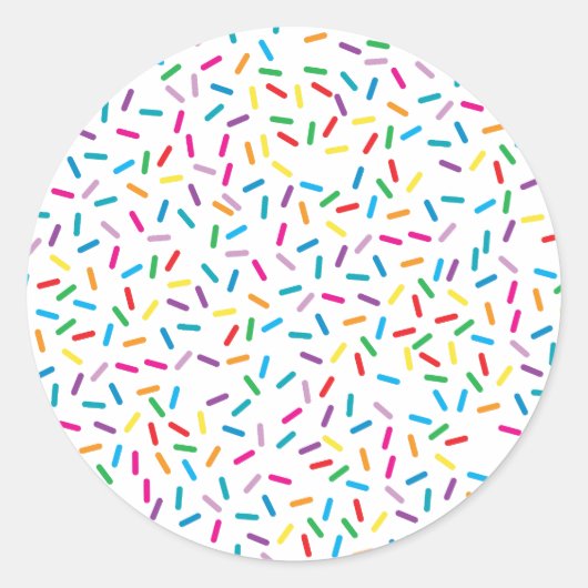 Farbenfrohe Regenbogensprinklen Muster Runder Aufkleber (Vorderseite)