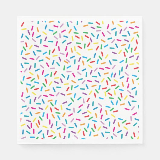 Farbenfrohe Regenbogensprinklen Muster Serviette (Vorderseite)