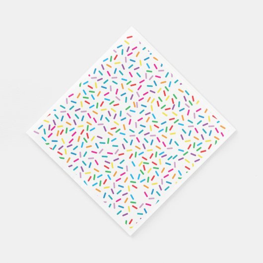 Farbenfrohe Regenbogensprinklen Muster Serviette (Ecke)