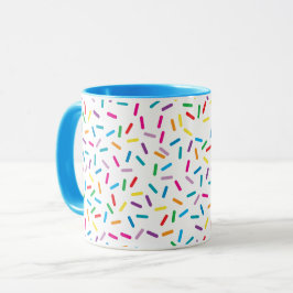 Farbenfrohe Regenbogensprinklen Muster Tasse