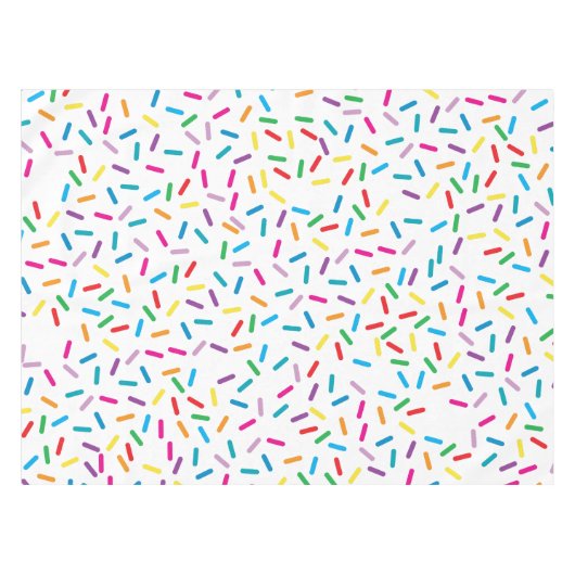 Farbenfrohe Regenbogensprinklen Muster Tischdecke (Vorderseite (Horizontal))