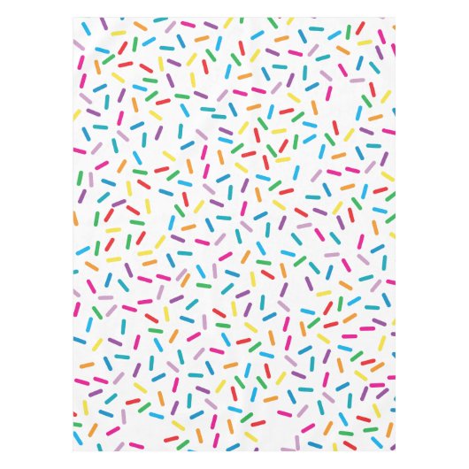 Farbenfrohe Regenbogensprinklen Muster Tischdecke (Vorderseite)