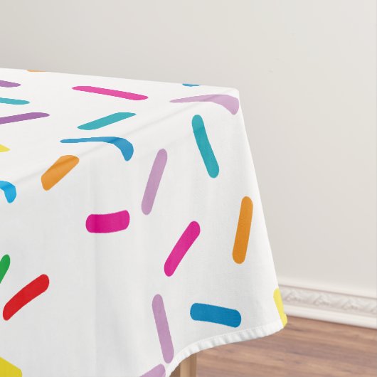 Farbenfrohe Regenbogensprinklen Muster Tischdecke (Beispiel)