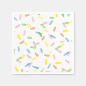 Farbenfrohe Regenbogensprinkles Party Serviette (Vorderseite)