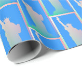 Farbenfrohe Regenbogenstatue von Liberty New York Geschenkpapier (Rolleneckpunkt)