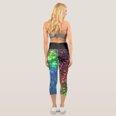 Farbenfrohe Regenbogensteine Capri Leggings (Rückseite)