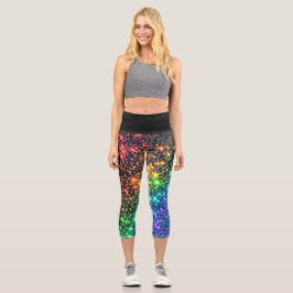 Farbenfrohe Regenbogensteine Capri Leggings
