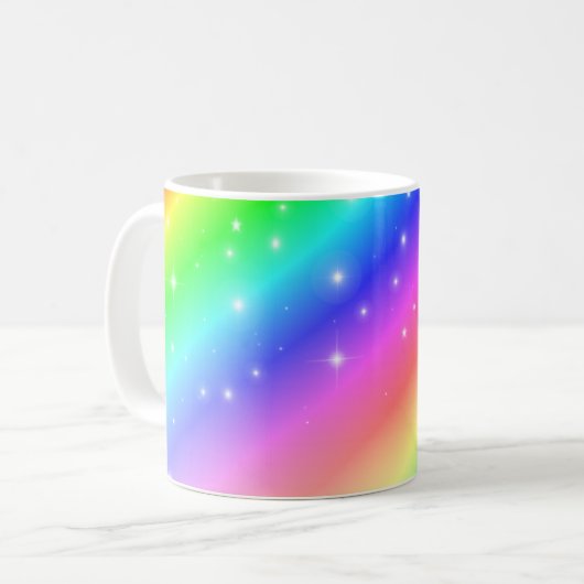 Farbenfrohe Regenbogensteine Kaffeetasse (Vorderseite Links)