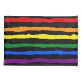 Farbenfrohe Regenbogenstreifen auf beliebig farbig Kissenbezug (Rückseite)