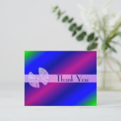 Farbenfrohe Regenbogenstreifen Danke, Postkarte (Stehend Vorderseite)