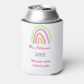 Farbenfrohe Regenbogenstreifen geben dem Lehrer de Dosenkühler (Kanne Rückseite)