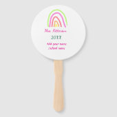 Farbenfrohe Regenbogenstreifen geben dem Lehrer de Fächer (Rückseite)