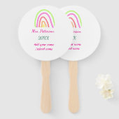 Farbenfrohe Regenbogenstreifen geben dem Lehrer de Fächer (Vorne und Hinten)