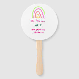 Farbenfrohe Regenbogenstreifen geben dem Lehrer de Fächer