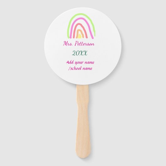 Farbenfrohe Regenbogenstreifen geben dem Lehrer de Fächer (Vorderseite)