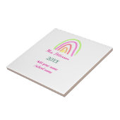 Farbenfrohe Regenbogenstreifen geben dem Lehrer de Fliese (Seite)