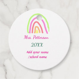 Farbenfrohe Regenbogenstreifen geben dem Lehrer de Geschenkanhänger