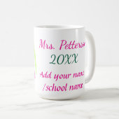 Farbenfrohe Regenbogenstreifen geben dem Lehrer de Kaffeetasse (VorderseiteRechts)