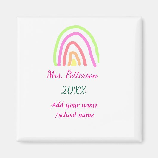 Farbenfrohe Regenbogenstreifen geben dem Lehrer de Magnet (Vorne)