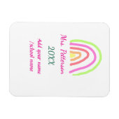 Farbenfrohe Regenbogenstreifen geben dem Lehrer de Magnet (Horizontal)