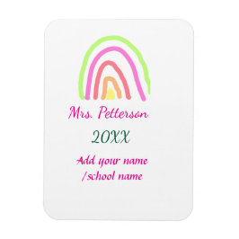 Farbenfrohe Regenbogenstreifen geben dem Lehrer de Magnet
