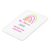 Farbenfrohe Regenbogenstreifen geben dem Lehrer de Magnet (Linke Seite)